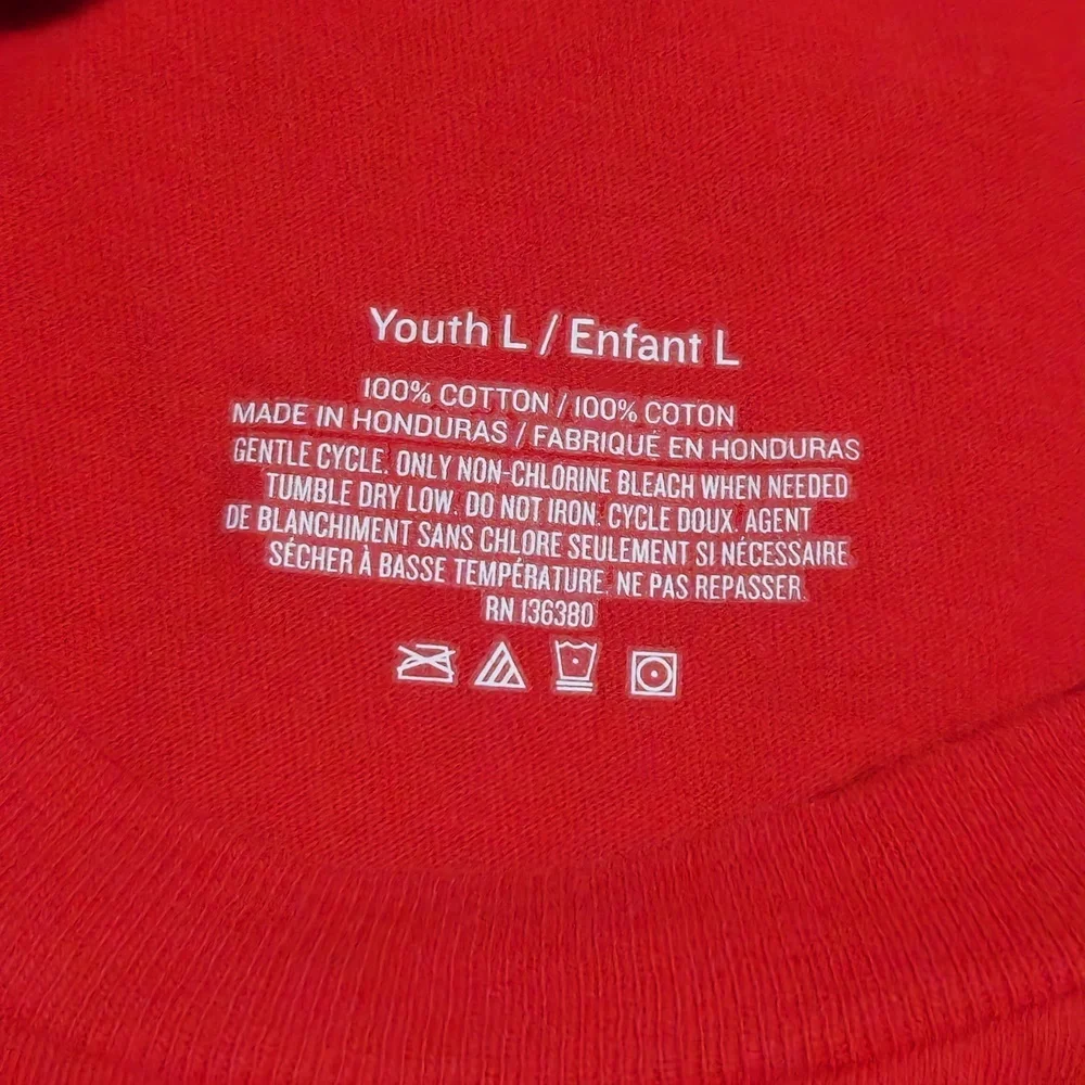 Unbranded Red Long Sleeve Crewneck T Shirt Youth Large - Picture 2 of 4